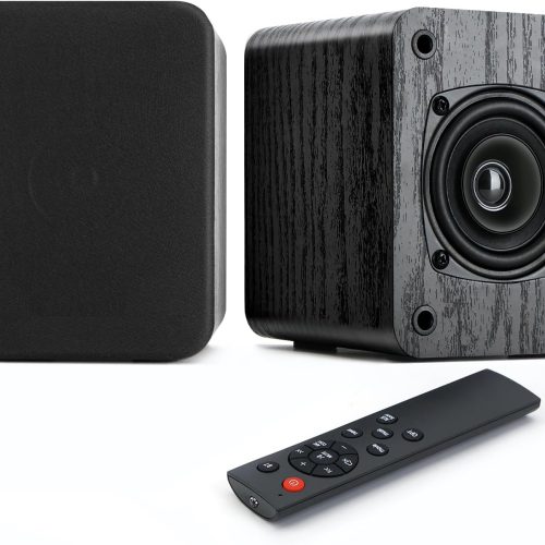 Powered Bluetooth Bookshelf Speakers, 40W Record Player Speakers with 3'' Dual Cone Drivers for Full Range in Powerful Sound, Stereo Speakers for Turntable PC TV AUX/Optical/TV-ARC Input