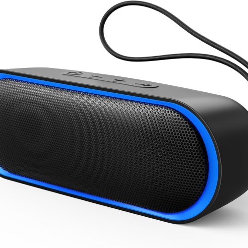 Bluetooth Speakers, Waterproof Portable Speakers with TWS, 24 Playtime, Stereo Sound, Wireless for Home Shower Pool Beach Outdoor (Black)