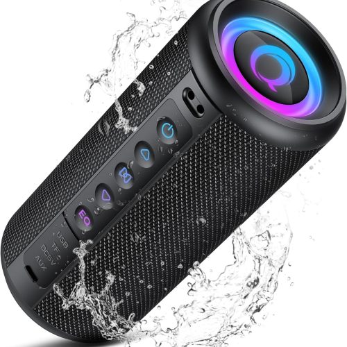 Portable Bluetooth Speaker, 2026 Bluetooth 5.4 Wireless Speaker with 20W HD Loud Stereo Sound, 20H Playtime, LED Lights, IP7, TWS Pairing, Built-in Mic, for Outdoor, Home, Beach, Party, Gift