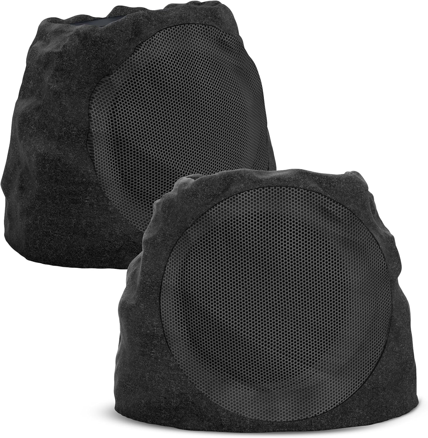 Outdoor Speakers Bluetooth Waterproof Patio Rock Speakers Outdoor Wireless,Solar-Powered,Weatherproof Design Ideal for Patio,Pool, Garden, Deck and Other Activities (Black, 2 Pack)