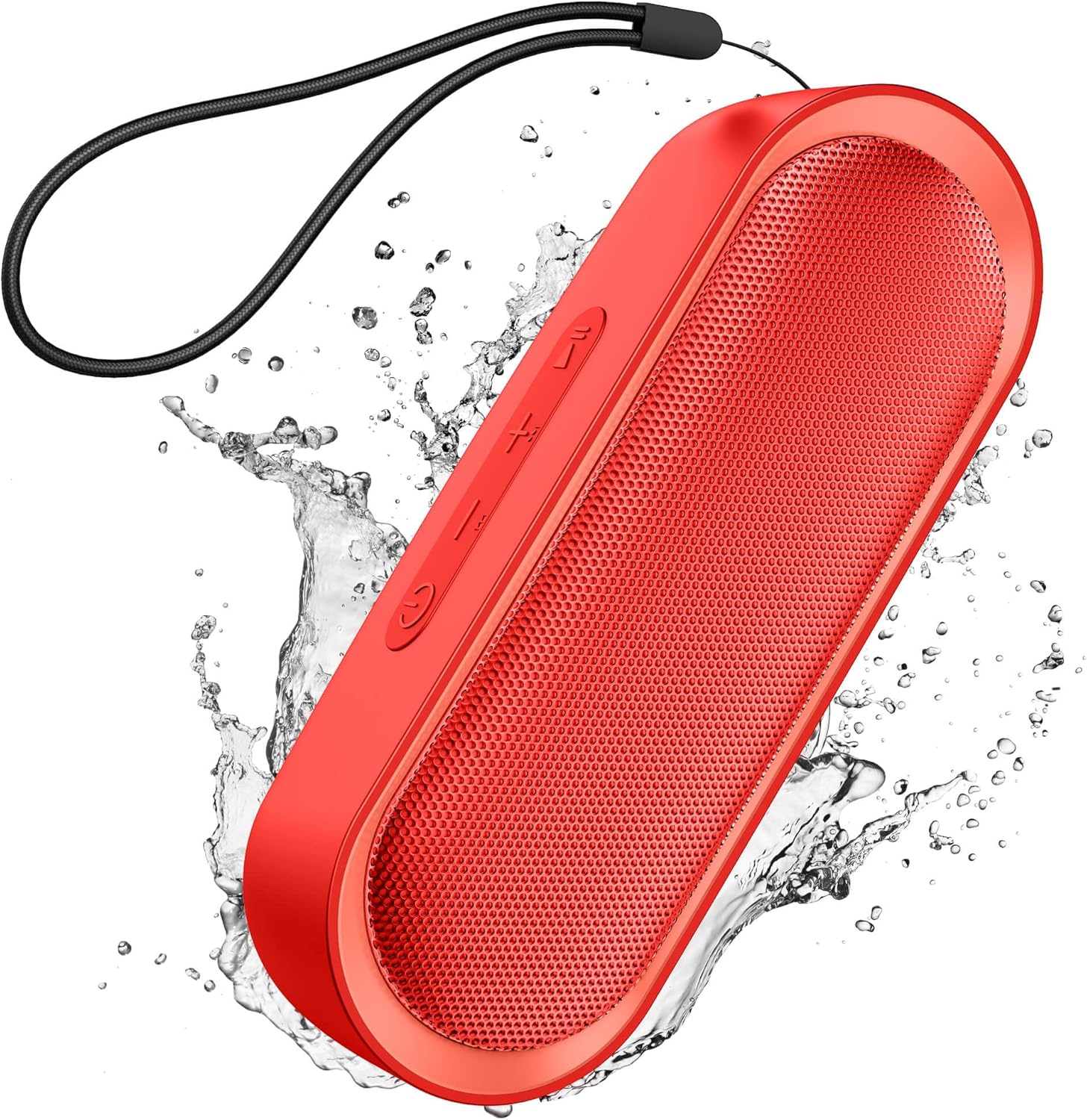 Bluetooth Speakers, Waterproof Portable Speakers with TWS, 24 Playtime, Stereo Sound, Wireless for Home Shower Pool Beach Outdoor (Red)