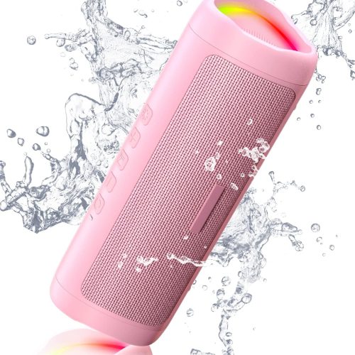 Bluetooth Speaker, IPX5 Waterproof Speaker with HD Sound, Up to 20H Playtime,  Pairing, BT5.3, Portable Wireless Speakers for Home/Party/Outdoor/Beach, Electronic Gadgets, Birthday Gift (Pink)