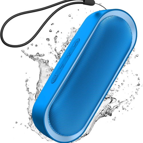 Bluetooth Speakers, Waterproof Portable Speakers with TWS, 24 Playtime, Stereo Sound, Wireless for Home Shower Pool Beach Outdoor (Blue)