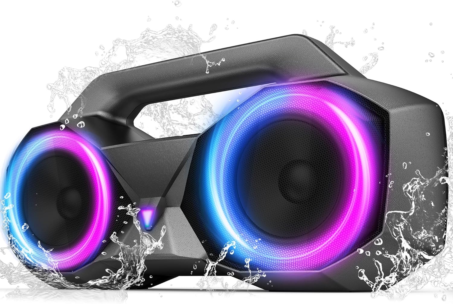 Speakers Bluetooth Wireless, 80W Loud Speaker with Punchy Bass, Stereo, IPX7 Waterproof, Long Playtime, Cool Lights, , Portable Speaker for Home, Outdoor, Work and Relaxation, Gifts for All