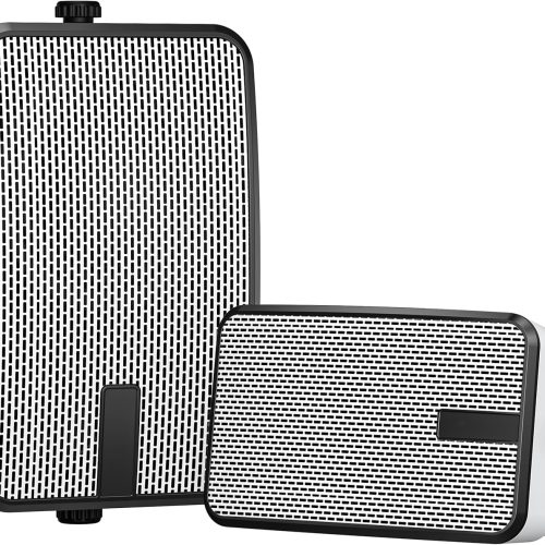 Outdoor Bluetooth Speakers 400w for Garage, Patio, Porch, Gazebo, Soffit, Entertainment Room. Wall Mount Speaker, Wireless Sync Up to 100 Speakers, IPX5 Waterproof (2 Pcs)