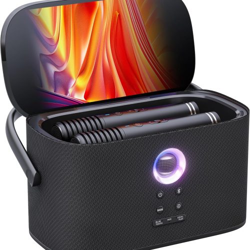 Portable Karaoke Machine for Adults, Built-in Lyrics Display and Screen, elf-Charging Wireless Microphones, Karaoke , 140W Speaker, Connects to TV for Home Party  Outdoor